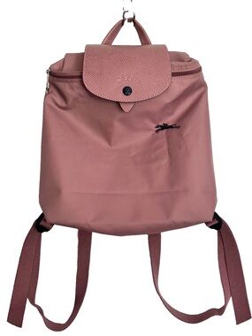 Longchamp Le Pliage Club Pink Nylon Leather Small Packable Backpack Bag